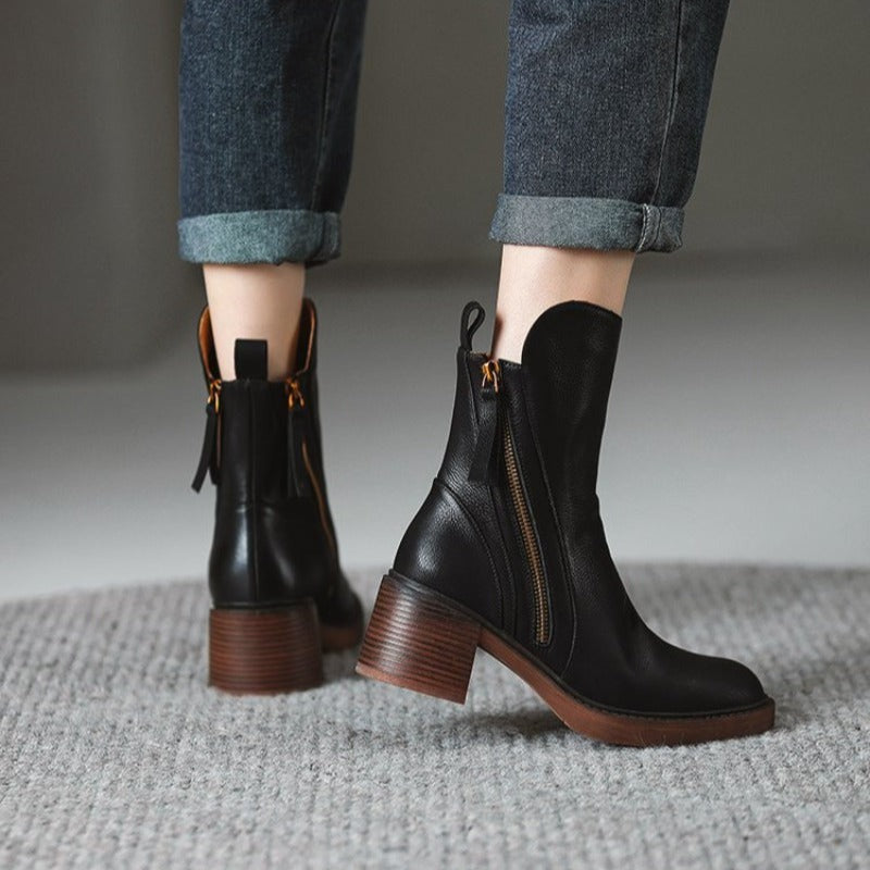 Bottines Selene en cuir premium 