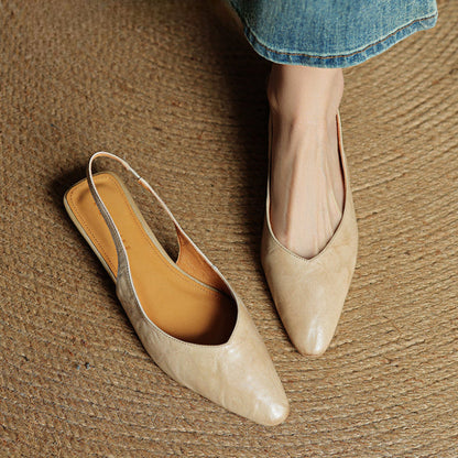 Escarpins à bride arrière Amélie en cuir véritable