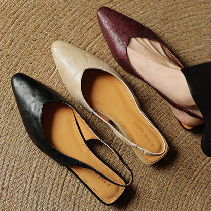 Escarpins à bride arrière Amélie en cuir véritable