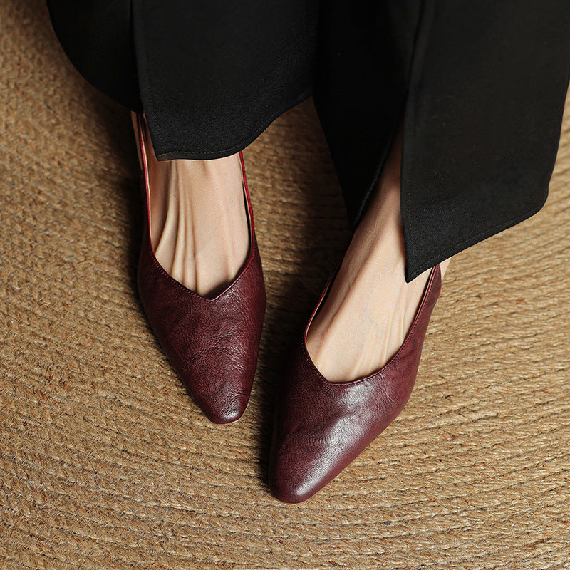 Escarpins à bride arrière Amélie en cuir véritable