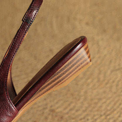 Escarpins à bride arrière Amélie en cuir véritable